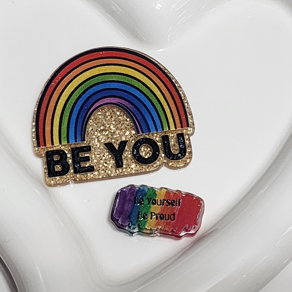 Be You LGBTQ Flatback Focal Bead Keychain Bag Charm Beaded Pen Magnet Pride